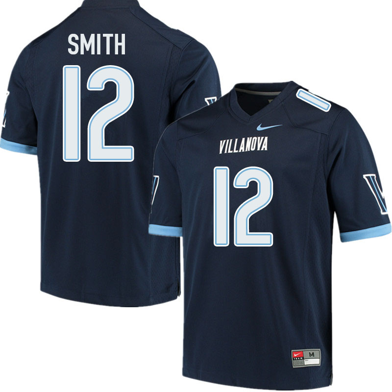 Men #12 Daniel Smith Villanova Wildcats College Football Jerseys Sale-Navy